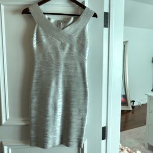 Herve Lager Cocktail dress.  Silver